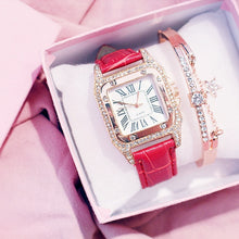 Load image into Gallery viewer, Fashion Women Leather Strap Watches Luxury Ladies Quartz Wristwatches Elegant Women Diamond Watch Clock Relogios Femininos