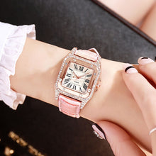 Load image into Gallery viewer, Fashion Women Leather Strap Watches Luxury Ladies Quartz Wristwatches Elegant Women Diamond Watch Clock Relogios Femininos