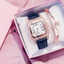 Load image into Gallery viewer, Fashion Women Leather Strap Watches Luxury Ladies Quartz Wristwatches Elegant Women Diamond Watch Clock Relogios Femininos