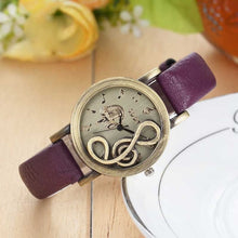Load image into Gallery viewer, Fashion Women Watches Elegant Musical Note Carving Decorate Leather Strap Wristwatch Ladies Casual Quartz Watch For Gift LXH
