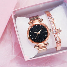 Load image into Gallery viewer, Luxury 2pcs Women Watches Bracelet Set Fashion Elegant Magnet Buckle Ladies Starry Sky Watch Set Relogio Feminino Dropshipping
