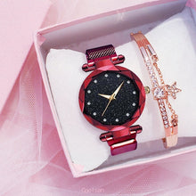 Load image into Gallery viewer, Luxury 2pcs Women Watches Bracelet Set Fashion Elegant Magnet Buckle Ladies Starry Sky Watch Set Relogio Feminino Dropshipping
