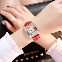Load image into Gallery viewer, Fashion Women Leather Strap Watches Luxury Ladies Quartz Wristwatches Elegant Women Diamond Watch Clock Relogios Femininos
