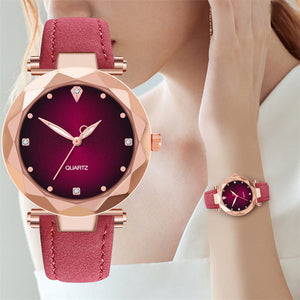 2019 New Brand Starry Sky Women Watch Fashion Elegant Stainless Steel Purple Rose Gold Ladies Wristwatch Luxury Women Watches