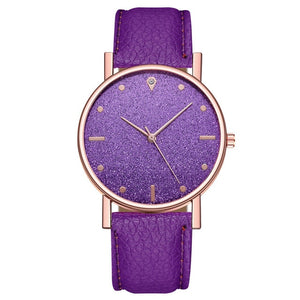Female Elegant Analog Quartz Wrist Watch Leather Band Luxury Star dial Diamond relogio feminino Bracelet Women Watch Girl Clock