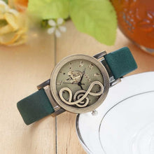Load image into Gallery viewer, Fashion Women Watches Elegant Musical Note Carving Decorate Leather Strap Wristwatch Ladies Casual Quartz Watch For Gift LXH
