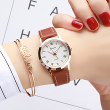 Load image into Gallery viewer, Simple Gold Women Leather Watches Elegant Small Bracelet Female Clock 2019 Fashion Brand Roman Dial Retro Ladies Wristwatches

