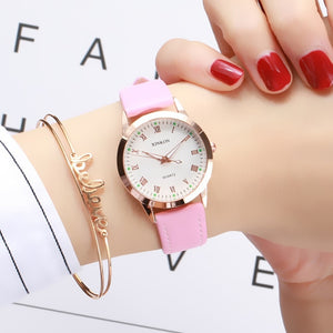 Simple Gold Women Leather Watches Elegant Small Bracelet Female Clock 2019 Fashion Brand Roman Dial Retro Ladies Wristwatches